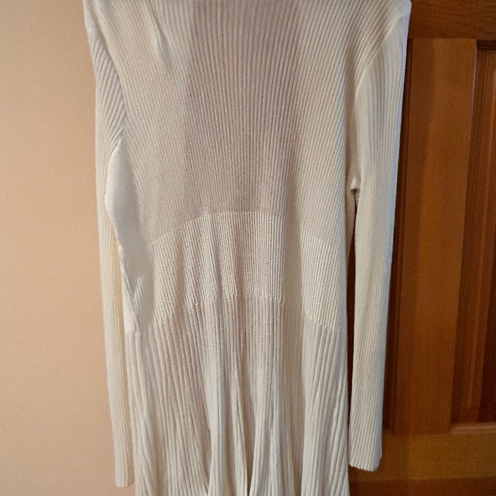 Cable & Gauge White Ribbed Open-Front Cardigan - Picture 2 of 4